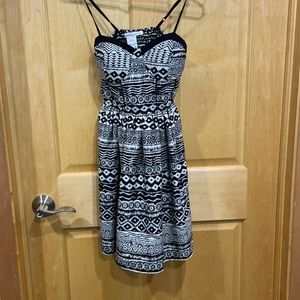 American Rag black white Aztec print sundress sz S